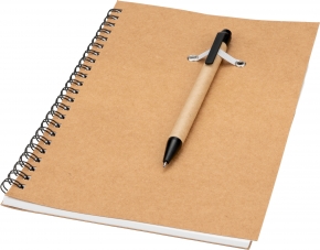 Notes A5 w linie z długopisem z tektury z recyklingu KENTWOOD