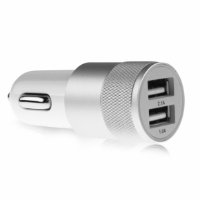 Metalowa ładowarka samochodowa x2 USB