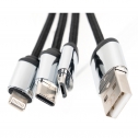 Kabel 3 w 1 z podświetlanym logo w drewnianej obudowie