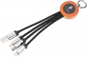 Kabel 4 w 1 z podświetlanym logo w drewnianej obudowie