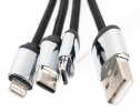 Kabel 4 w 1 z podświetlanym logo w drewnianej obudowie